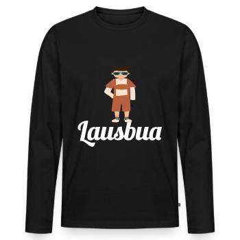 Lausbua spruch - Männer Premium Bio Langarmshirt - Schwarz - Vorne - Nico (187cm)