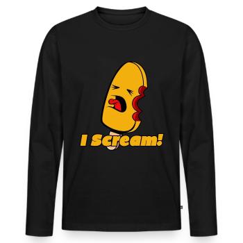 Glace - I Scream - T-shirt manches longues Premium bio Homme - noir - Devant - Nico (187cm)