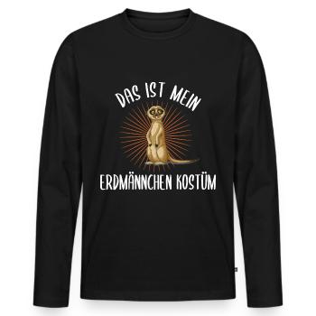 Erdmännchen Natur - Männer Premium Bio Langarmshirt - Schwarz - Vorne - Nico (187cm)