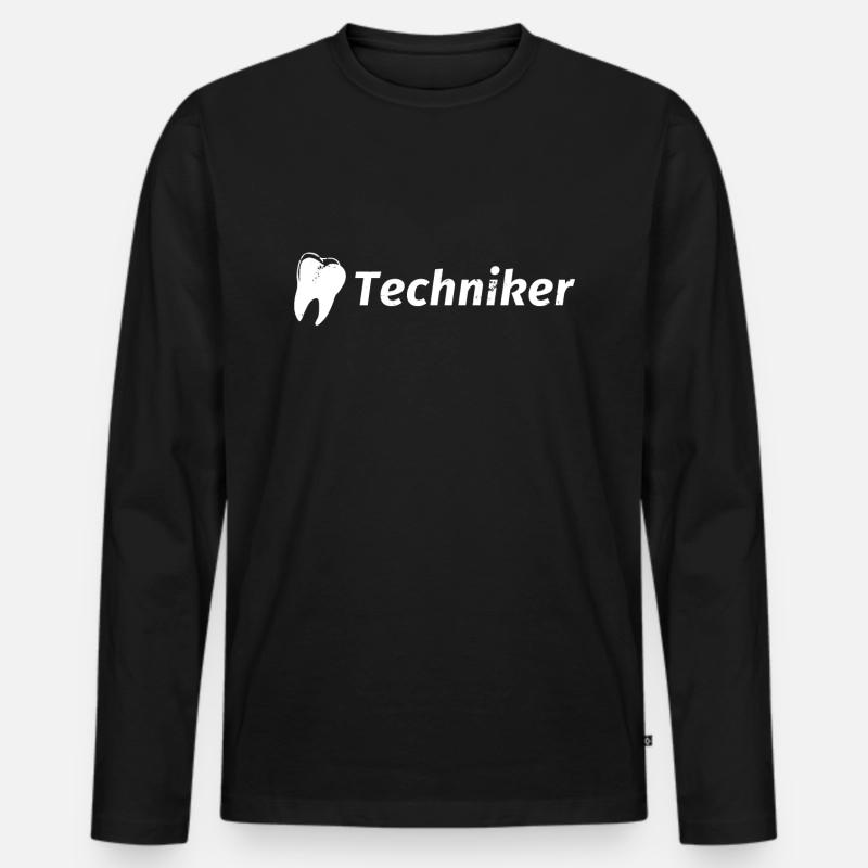 Zahntechniker - Männer Premium Bio Langarmshirt - Schwarz