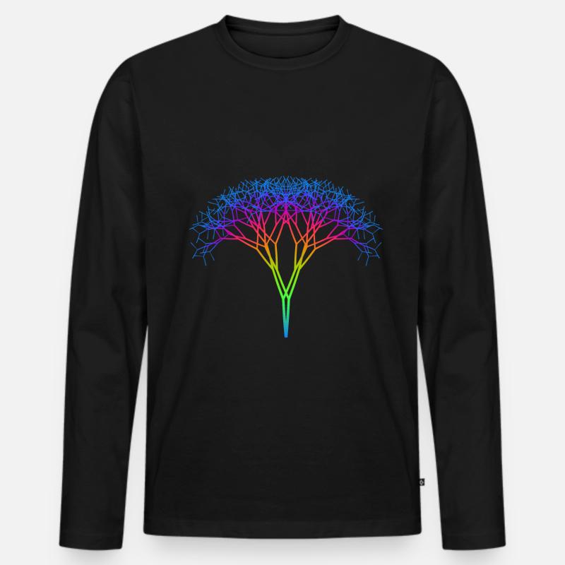 Albero con spettro arcobaleno - Maglia a manica lunga ecologica premium da uomo - nero