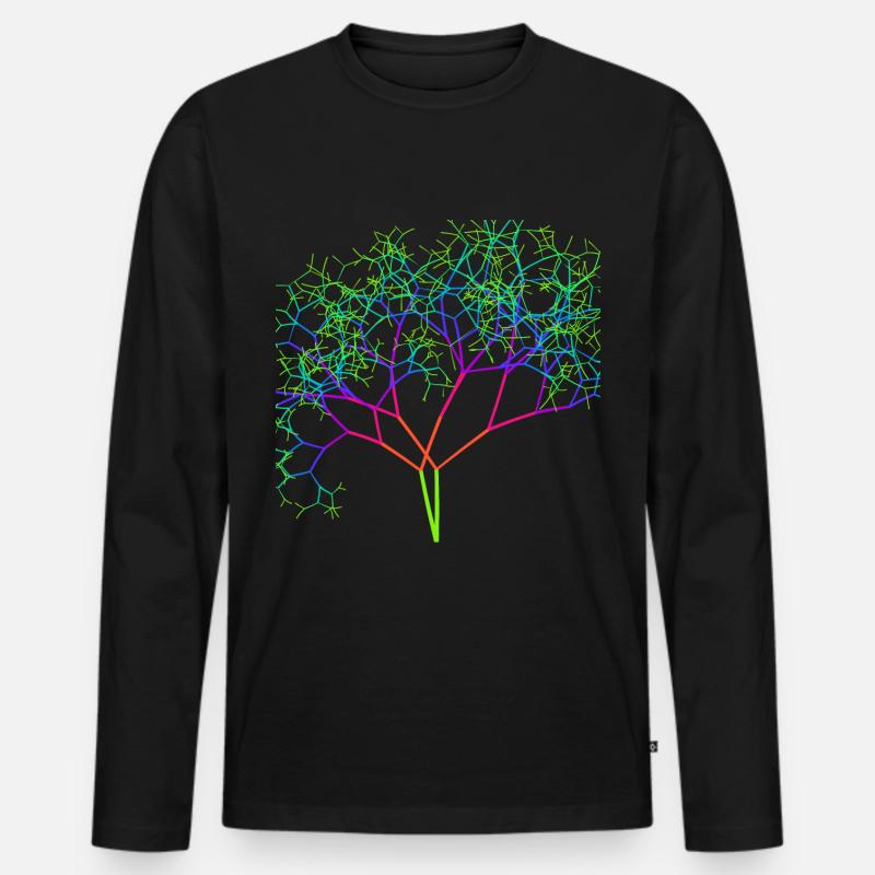 Regenbogen Baum - Männer Premium Bio Langarmshirt - Schwarz