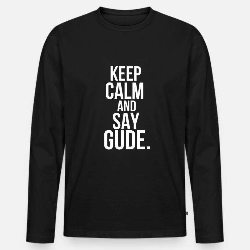 Gude hessen - Männer Premium Bio Langarmshirt - Schwarz