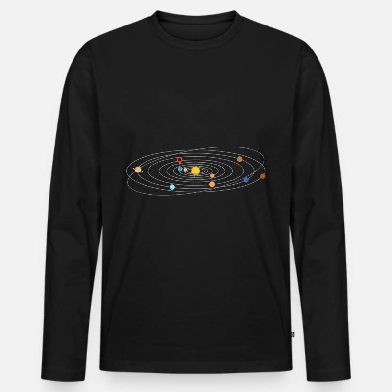 Location - Männer Premium Bio Langarmshirt - Schwarz