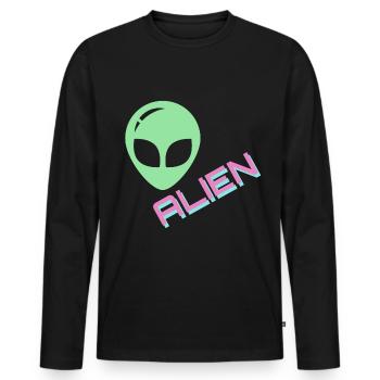 extraterrestre - T-shirt manches longues Premium bio Homme - noir - Devant - Nico (187cm)