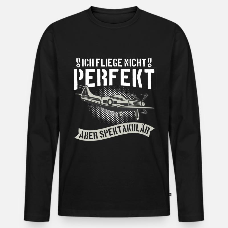 Modellbau Modellflug Sprüche Geschenk - Männer Premium Bio Langarmshirt - Schwarz