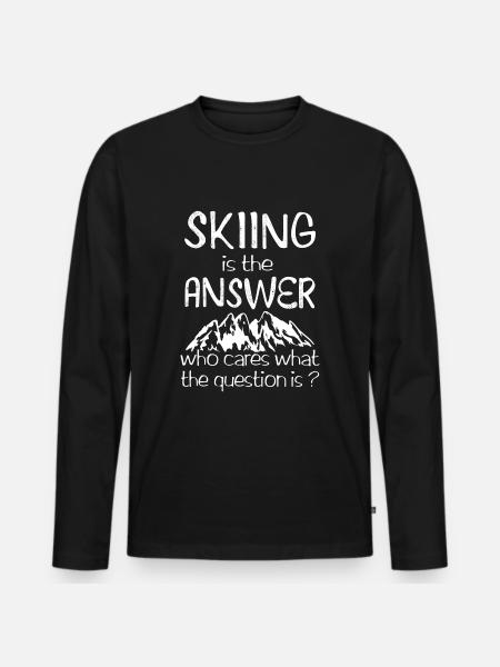 Skiing is the answer - Men's Premium Organic Long Sleeve Shirt - black