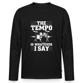Percussion - Men's Premium Organic Long Sleeve Shirt - black - Front - Nico (187cm)
