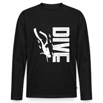 Dive. - Männer Premium Bio Langarmshirt - Schwarz - Vorne - Nico (187cm)