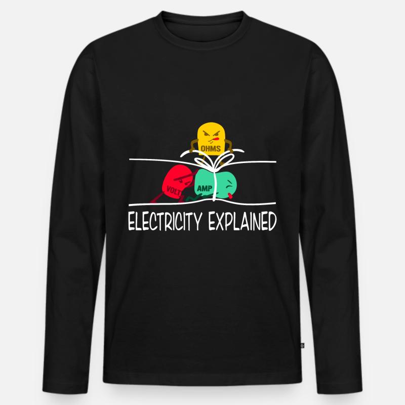Electricity - Männer Premium Bio Langarmshirt - Schwarz