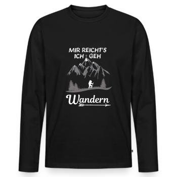 Randonnée alpinistes - je fais juste de la randonnée - T-shirt manches longues Premium bio Homme - noir - Devant - Nico (187cm)