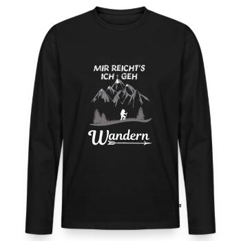 Wandern, Wanderer, Bergsteigen, Bergsteiger, Natur - Männer Premium Bio Langarmshirt - Schwarz - Vorne - Nico (187cm)