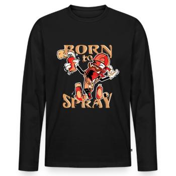 Born to Spray Graffiti - Men's Premium Organic Long Sleeve Shirt - black - Front - Nico (187cm)