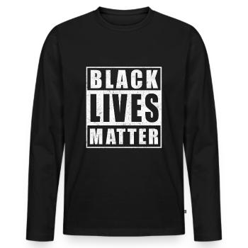 Black Lives Matter - Männer Premium Bio Langarmshirt - Schwarz - Vorne - Nico (187cm)