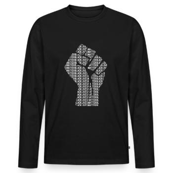 Black Lives Matter - Männer Premium Bio Langarmshirt - Schwarz - Vorne - Nico (187cm)