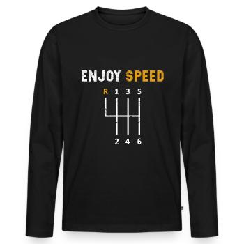 Autofahrer Spruch - Männer Premium Bio Langarmshirt - Schwarz - Vorne - Nico (187cm)