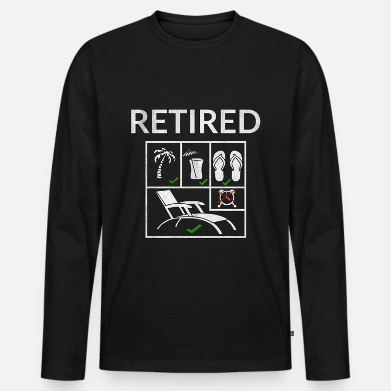 Ruhestand - Männer Premium Bio Langarmshirt - Schwarz