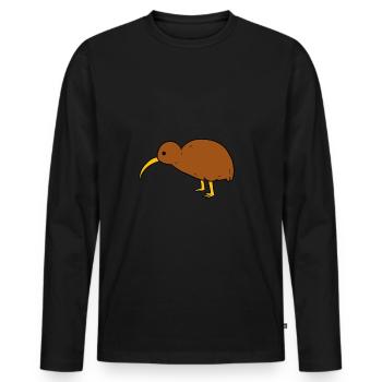 kiwi - T-shirt manches longues Premium bio Homme - noir - Devant - Nico (187cm)