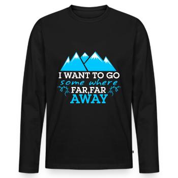 Go Somewhere Far Far Away - Men's Premium Organic Long Sleeve Shirt - black - Front - Nico (187cm)