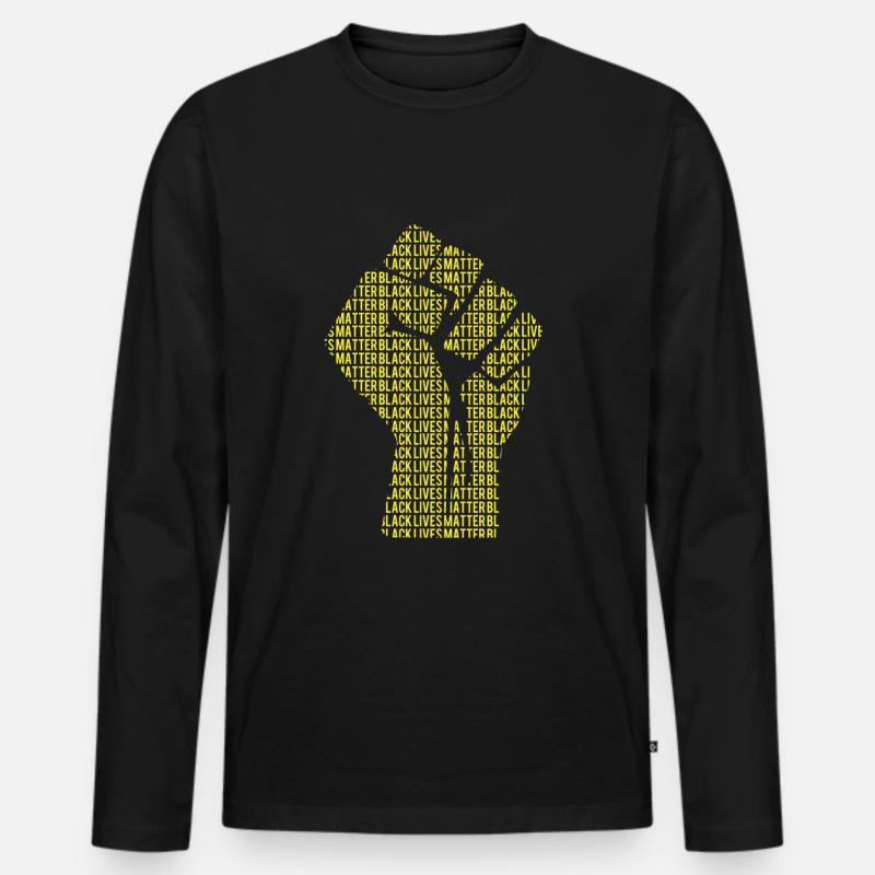 Black Lives Matter - Männer Premium Bio Langarmshirt - Schwarz