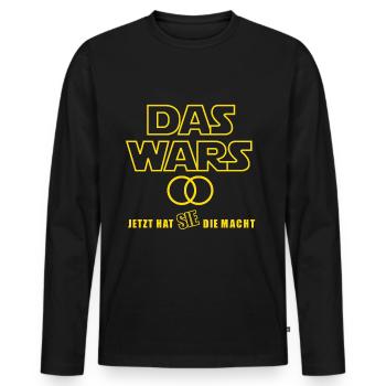 Le cadeau de fête de bachelorette Wars JGA - T-shirt manches longues Premium bio Homme - noir - Devant - Nico (187cm)