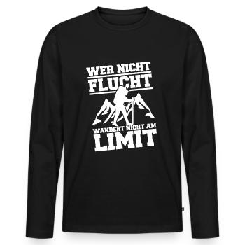 Wandern Lustiger Spruch - Männer Premium Bio Langarmshirt - Schwarz - Vorne - Nico (187cm)