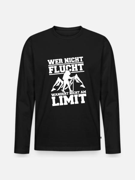 Wandern Lustiger Spruch - Männer Premium Bio Langarmshirt - Schwarz