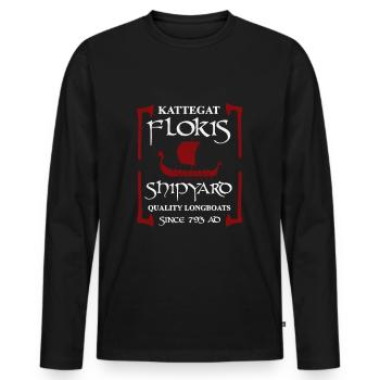 Floki du constructeur naval Kettegat Vikings Vikings - T-shirt manches longues Premium bio Homme - noir - Devant - Nico (187cm)