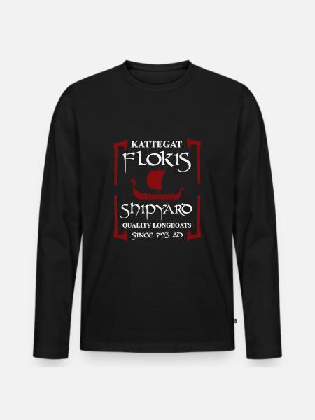 Floki aus Kettegat Schiffsbauer Wikinger Vikings - Männer Premium Bio Langarmshirt - Schwarz