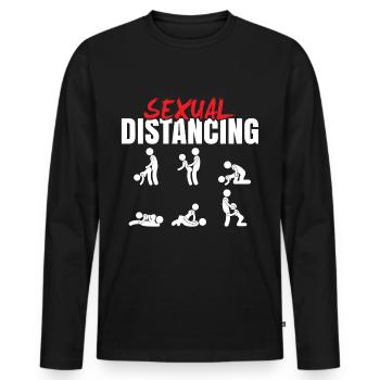 Sex Distanz Stellung Sexvideo Sexspielzeug - Männer Premium Bio Langarmshirt - Schwarz - Vorne - Nico (187cm)