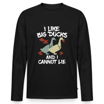 Whisperer de canard en cours d'exécution - cadeau éleveur de canard - T-shirt manches longues Premium bio Homme - noir - Devant - Nico (187cm)