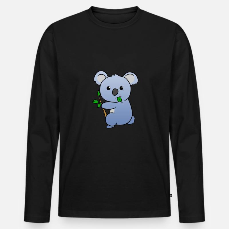 Koala - Männer Premium Bio Langarmshirt - Schwarz