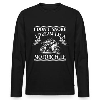 Snoring dream motorcycle racing bike motorcycle - Men's Premium Organic Long Sleeve Shirt - black - Front - Nico (187cm)