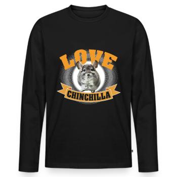 Love chinchilla - Men's Premium Organic Long Sleeve Shirt - black - Front - Nico (187cm)