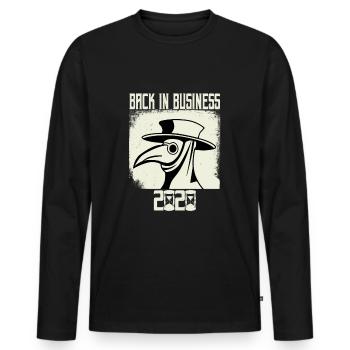 Pestdoktor Pest Plague Doctor Back In Business - Männer Premium Bio Langarmshirt - Schwarz - Vorne - Nico (187cm)
