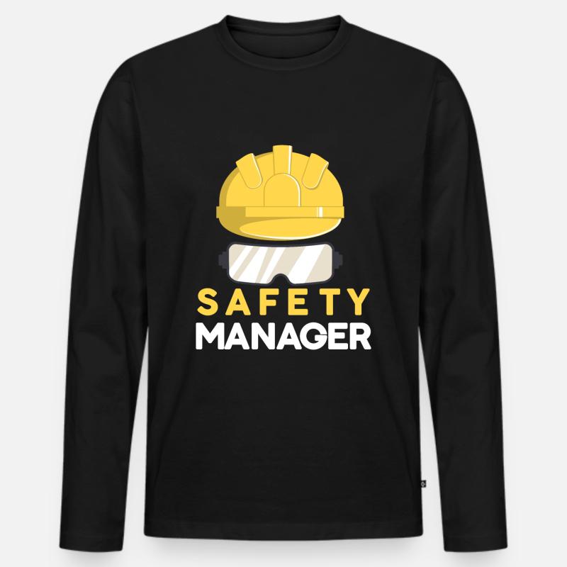 Sicherheitsmanager Helmet Lab Baustelle - Männer Premium Bio Langarmshirt - Schwarz
