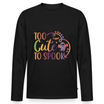 Zu süß, um lustiges Halloween-T-Shirt zu erschrecken - Männer Premium Bio Langarmshirt - Schwarz - Vorne - Nico (187cm)