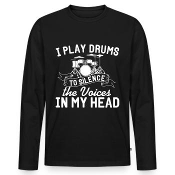 Ass Cartouches Gun Idiots Fight Enemy Pistol - T-shirt manches longues Premium bio Homme - noir - Devant - Nico (187cm)