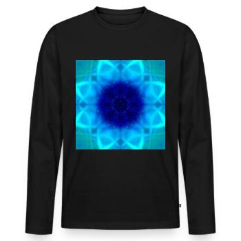 Kaléidoscope aurore boréale - T-shirt manches longues Premium bio Homme - noir - Devant - Nico (187cm)