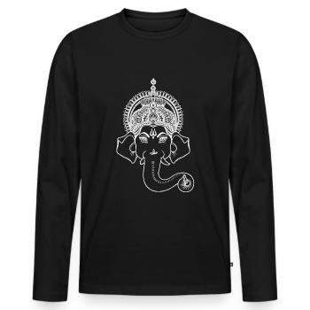 Ganesha Indian God - Men's Premium Organic Long Sleeve Shirt - black - Front - Nico (187cm)