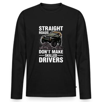 Geländewagen Jeep Offroad Geschenk - Männer Premium Bio Langarmshirt - Schwarz - Vorne - Nico (187cm)