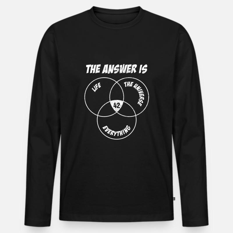42 Antwort Life Universe Everything I Leben Physik - Männer Premium Bio Langarmshirt - Schwarz