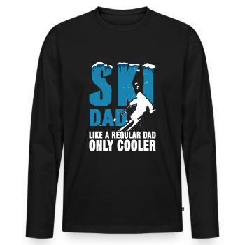Ski skiers Skiing Dad Father's Day Gift - Men's Premium Organic Long Sleeve Shirt - black - Front - Nico (187cm)
