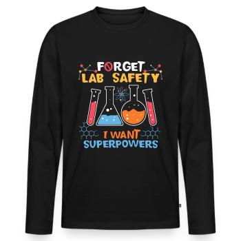 Labor Labor Supermächte Chemie - Männer Premium Bio Langarmshirt - Schwarz - Vorne - Nico (187cm)