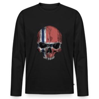 Crâne de Norvège - T-shirt manches longues Premium bio Homme - noir - Devant - Nico (187cm)