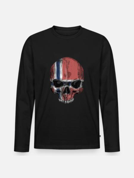 Norway skull - Men's Premium Organic Long Sleeve Shirt - black