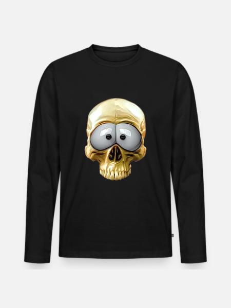 funny skull - Men's Premium Organic Long Sleeve Shirt - black