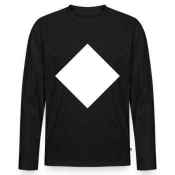 Raute - Männer Premium Bio Langarmshirt - Schwarz - Vorne - Nico (187cm)