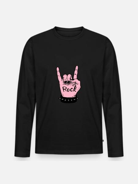 ROCK! - Men's Premium Organic Long Sleeve Shirt - black