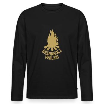 Brennholz Verleih Freiwillige Feuerwehr - Männer Premium Bio Langarmshirt - Schwarz - Vorne - Nico (187cm)